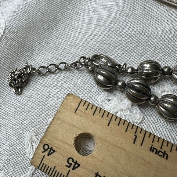 Multi Color Glass Statement Necklace Silver Tone - Picture 4 of 4